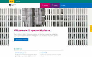 Startsida för betaversionen av nya stockholm.se.